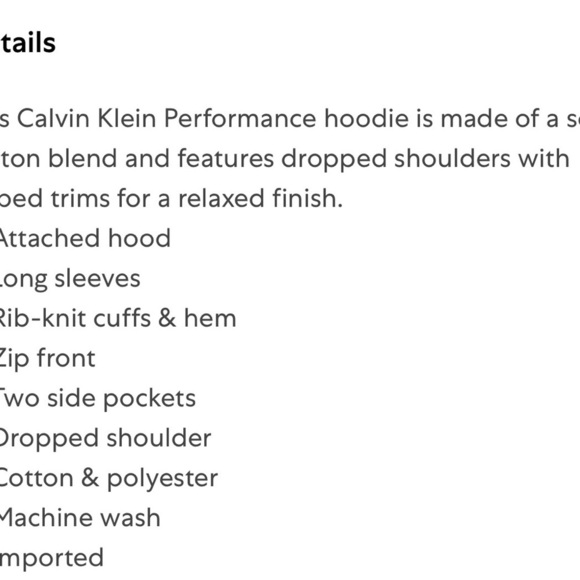 Calvin Klein Sea Level Blue Dropped Shoulder Performance Hoodie NWT M - Picture 3 of 8